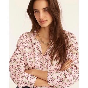 J. Crew NWT Poplin Shirt sz 6 Relaxed Fit Lightweight Cotton Cottagecore J. Crew